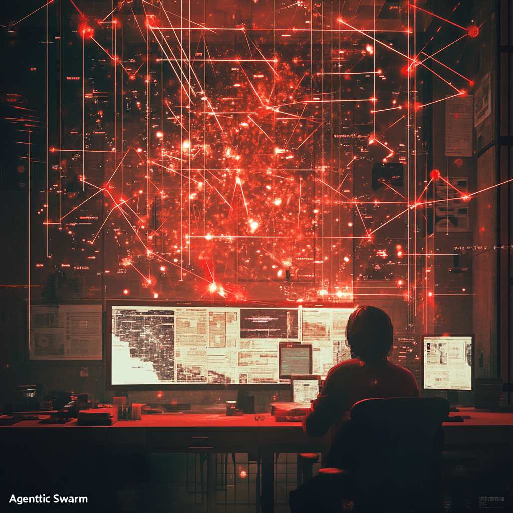 Artistic visualization of AI development environment